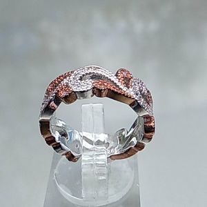 Rose gold and silver toned eternity band